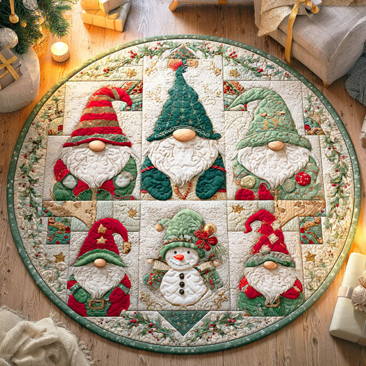 Gnome Holiday Quilted Round Mat NCU0TD833
