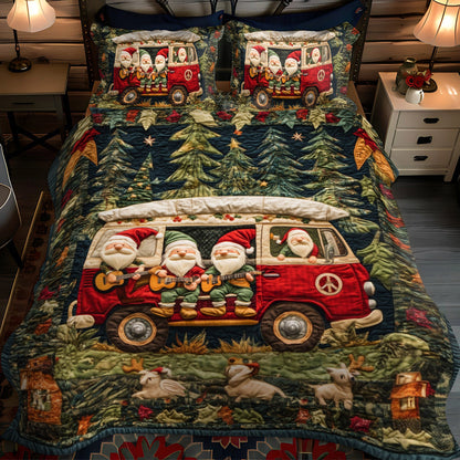 Gnome Jam Session 3-Piece Quilted Bedding Set NCU0PT2660