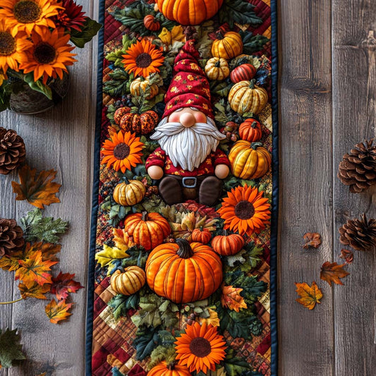 Gnome Leaf Dance Quilted Table Runner NCU0NT9130