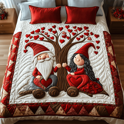 Gnome Love 3-Piece Quilted Bedding Set NCU0TH2483