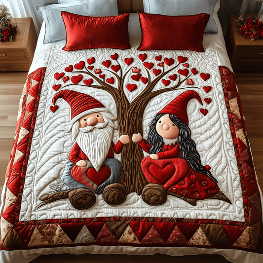 Gnome Love 3-Piece Quilted Bedding Set NCU0TH2483