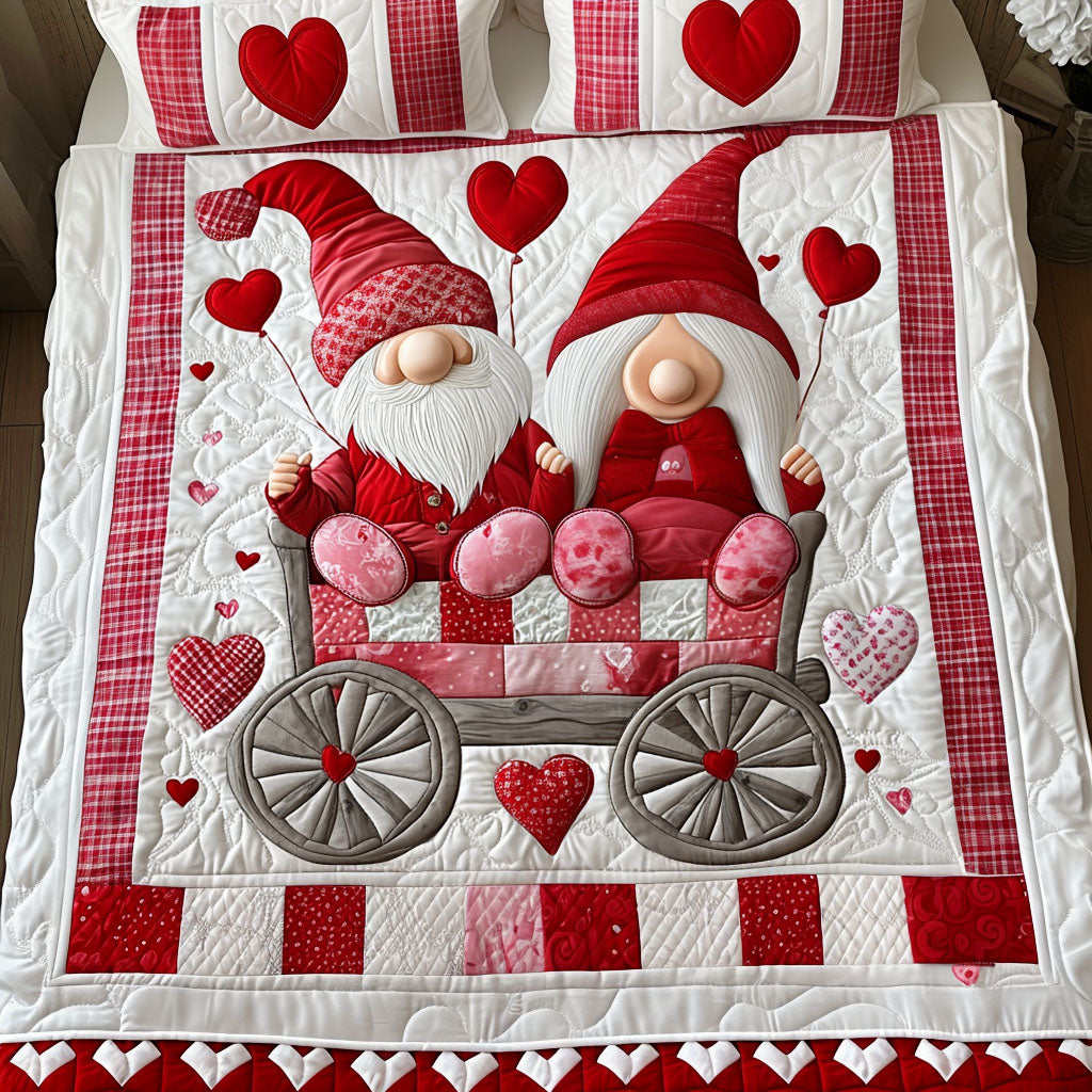 Gnome Love Tales 3-Piece Quilted Bedding Set NCU0NT2609