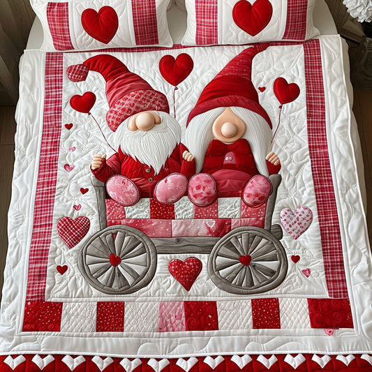 Gnome Love Tales 3-Piece Quilted Bedding Set NCU0NT2609