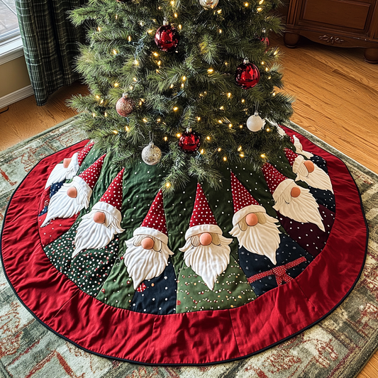 Gnome Magic Christmas Quilted Tree Skirt NCU0DK10439