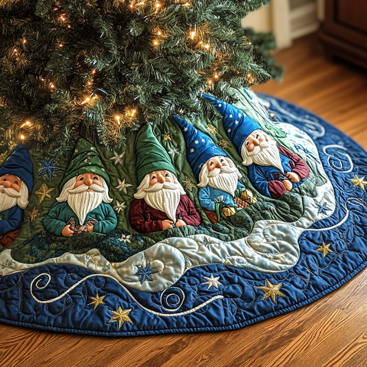 Gnome Magic Quilted Christmas Tree Skirt NCU0VH438