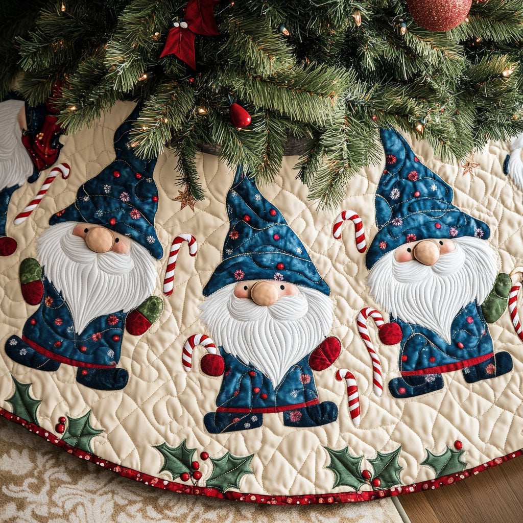 Gnome Merry Moments Quilted Christmas Tree Skirt NCU0PT1844