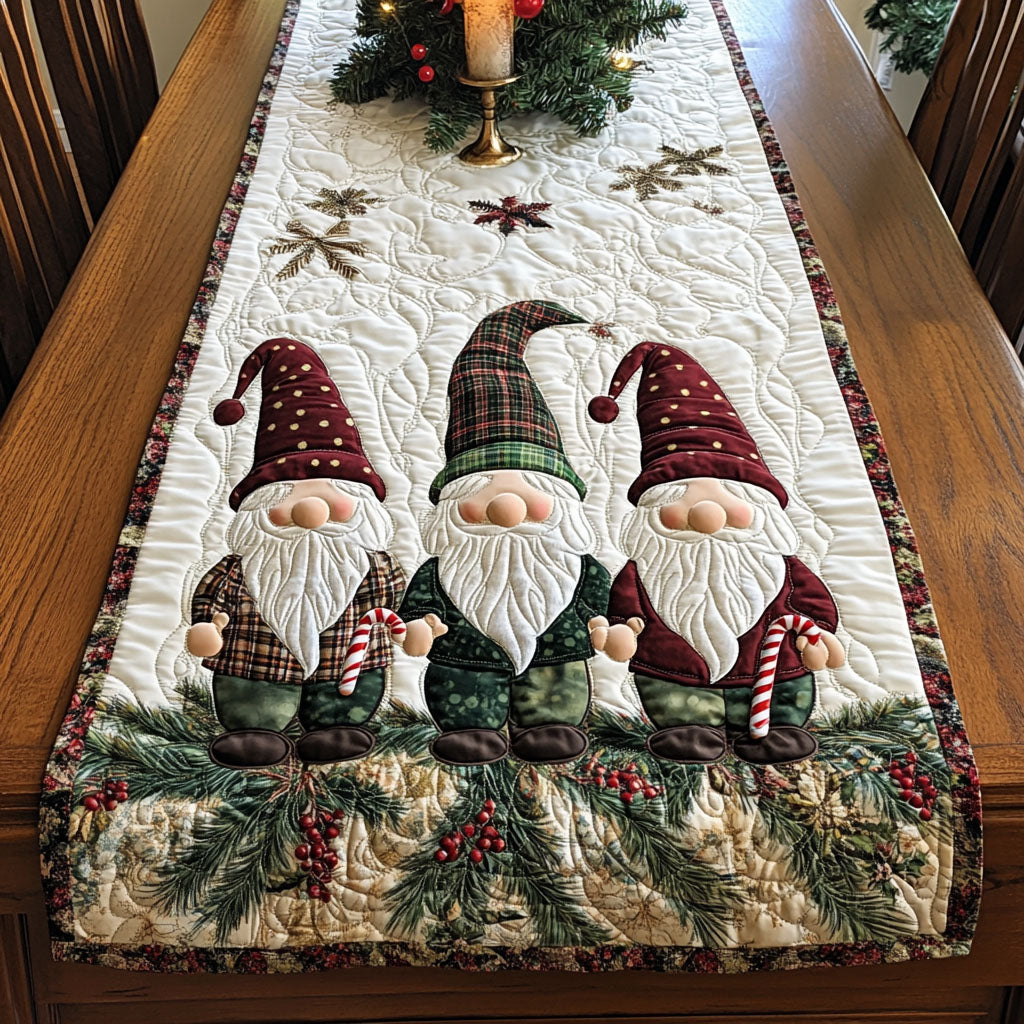 Gnome Mischief Quilted Table Runner NCU0PT1567