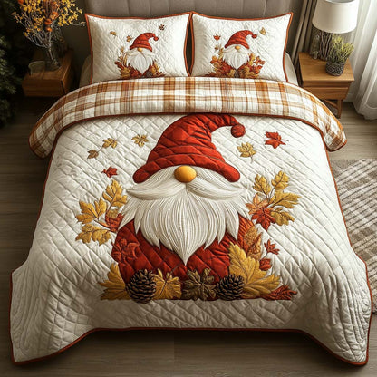 Gnome Parade 3-Piece Quilted Bedding Set NCU0DV7189