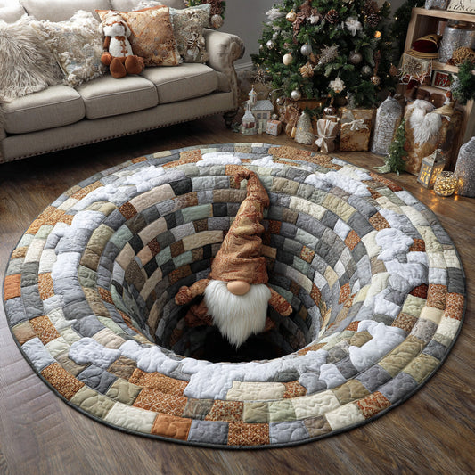 Gnome Portal Quilted Round Mat NCU0DV7776
