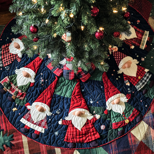 Gnome Snowy Dreams Christmas Quilted Tree Skirt NCU0DV1524