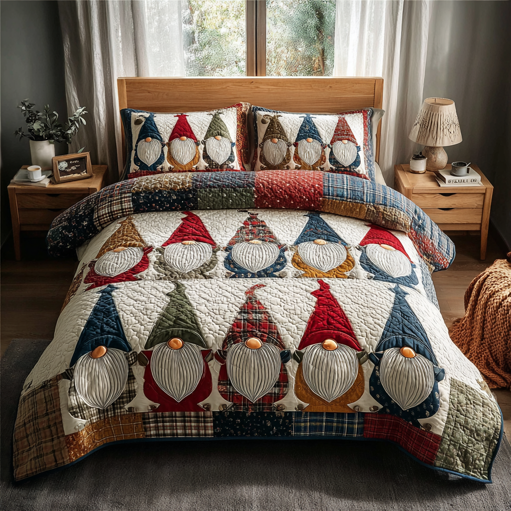 Gnome Spirit 3-Piece Quilted Bedding Set NCU0DK10365