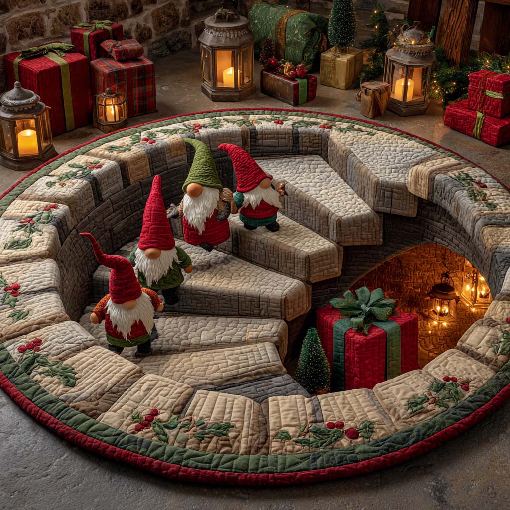 Christmas Quilted Round Mat NCU0VT310