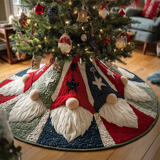 Gnome Star Path Christmas Quilted Tree Skirt NCU0PT10627