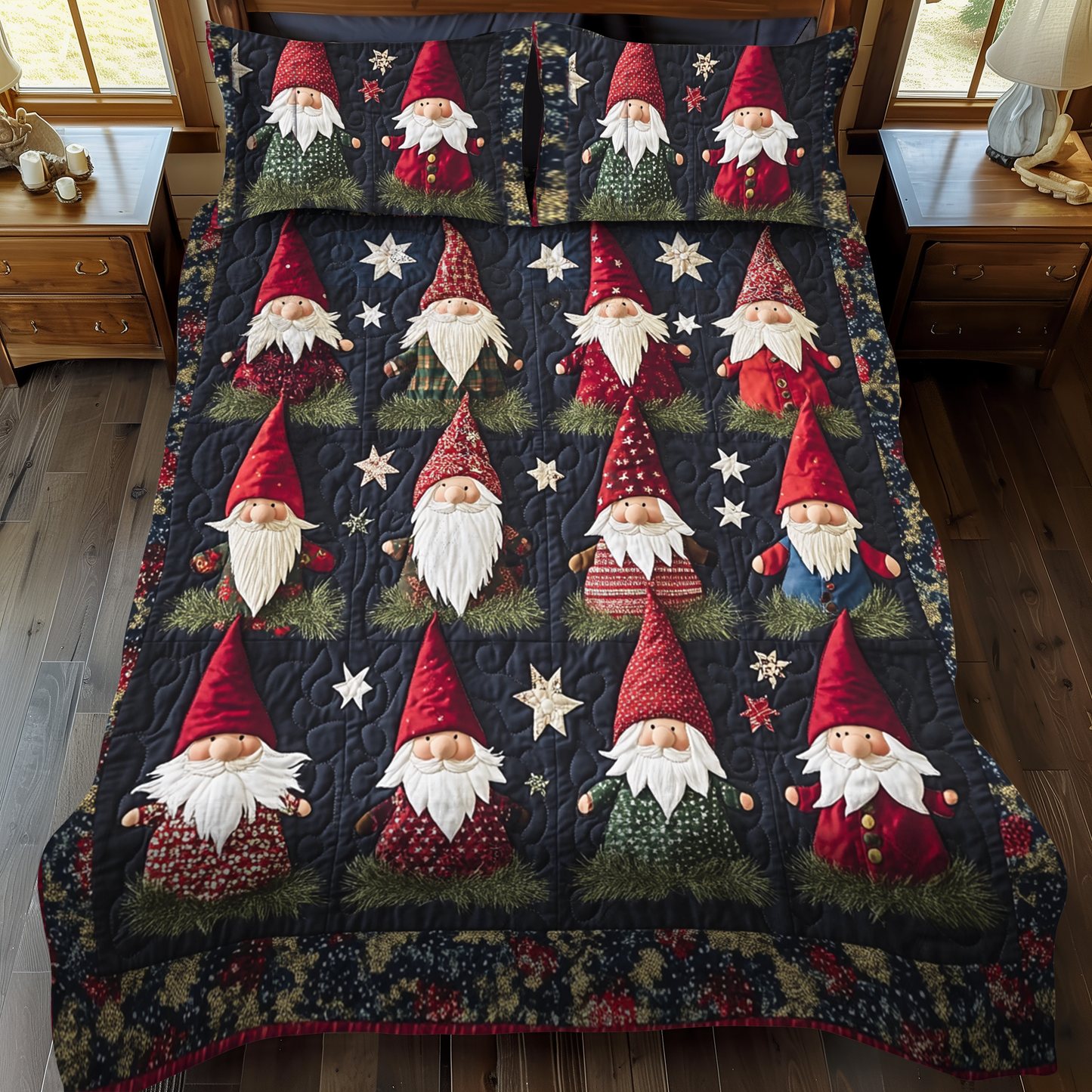 Gnome Stars 3-Piece Quilted Bedding Set NCU0VH290