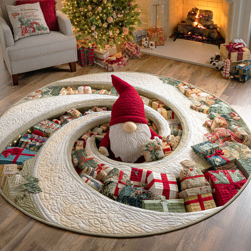 Gnome Surprise Quilted Round Mat NCU0TD783