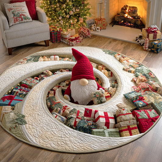 Gnome Surprise Quilted Round Mat NCU0TD783