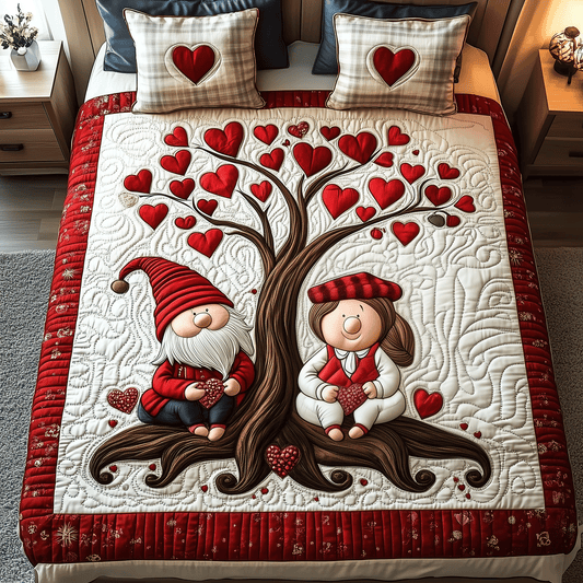 Gnome Sweet Gnome 3-Piece Quilted Bedding Set NCU0TH2481