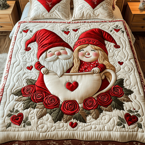 Gnome Sweet Gnome 3-Piece Quilted Bedding Set NCU0TH2565