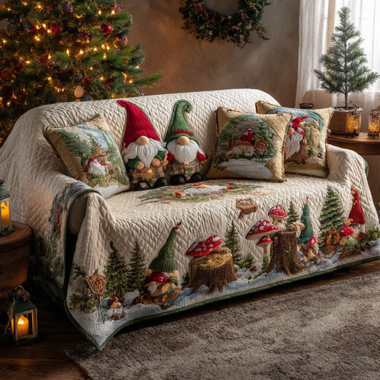 Gnome Sweet Home Quilted Sofa Cover NCU0DV8255