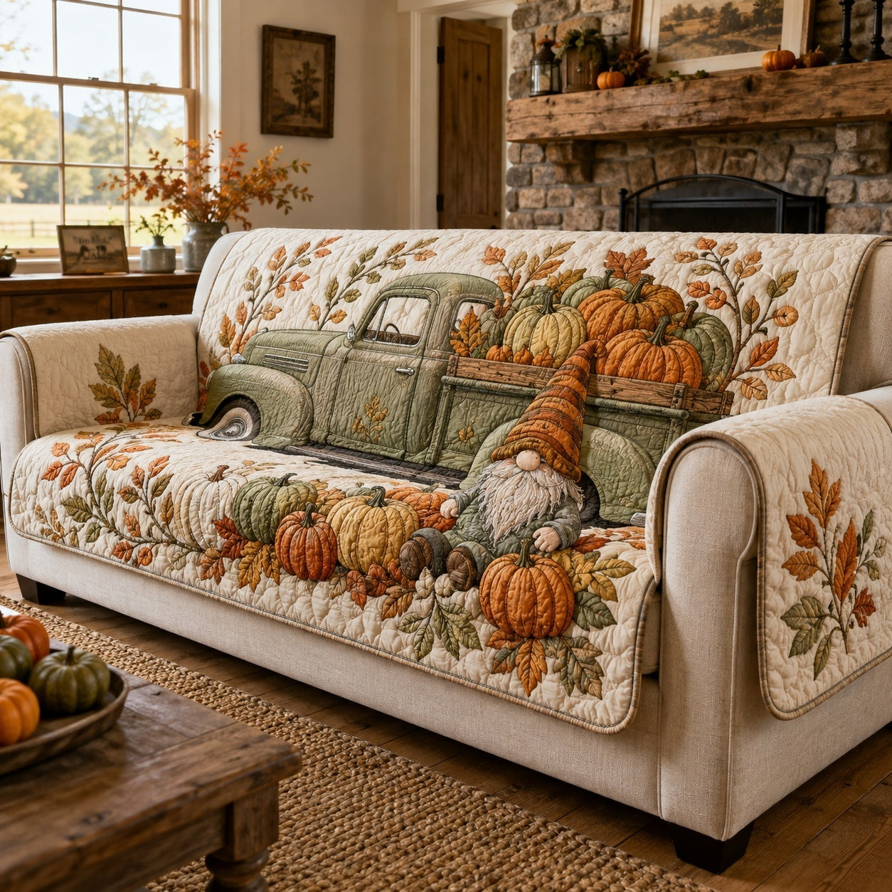 Gnome Truck Quilted Sofa Cover NCU0VL3761
