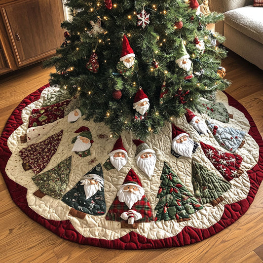 Gnome Village Magic Quilted Christmas Tree Skirt NCU0PT1846