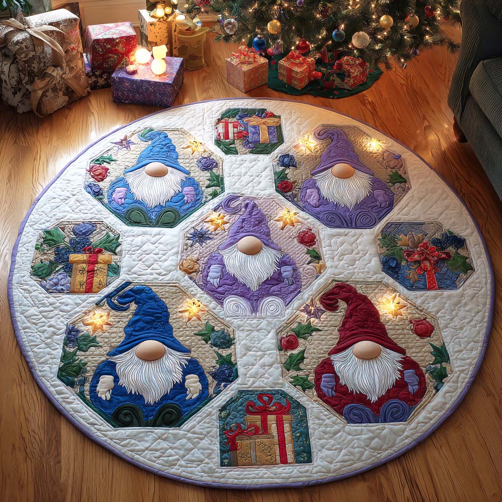 Gnome Village Quilted Round Mat NCU0TD258
