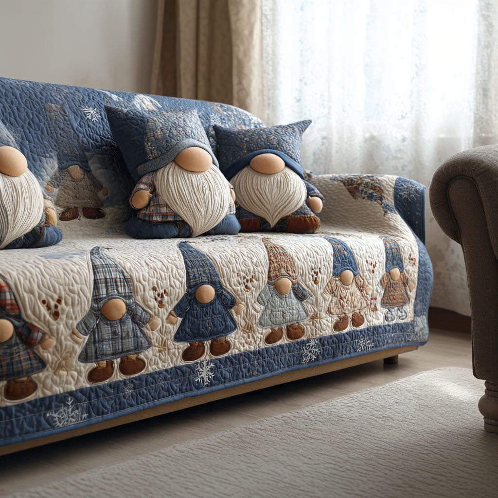Gnome Village Quilted Sofa Cover NCU0PT10471