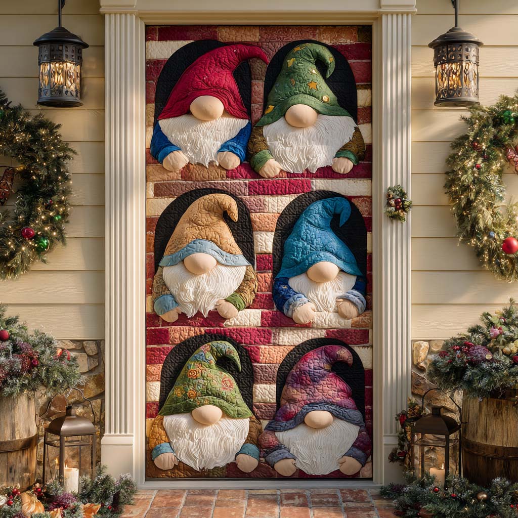 Gnome Welcome Quilted Door Cover NCU0XD1605