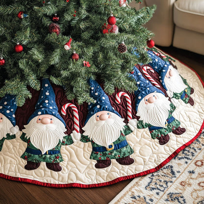 Gnome Winter Wishes Quilted Christmas Tree Skirt NCU0PT1847