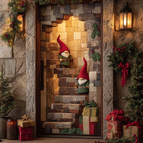 Gnome by the Archway Quilted Door Cover NCU0XD1599