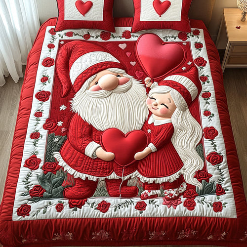 Gnome in Love 3-Piece Quilted Bedding Set NCU0NT2608