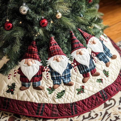 Gnomefestive Delights Quilted Christmas Tree Skirt NCU0PT1849