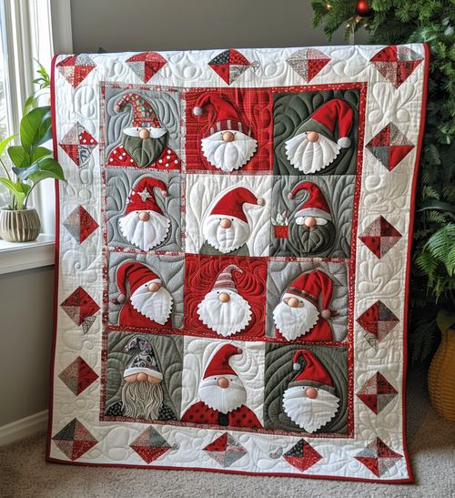 Gnome for the Holidays Quilted Blanket NCU0PT145