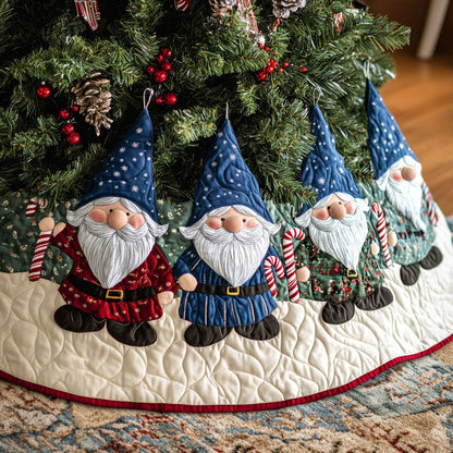 Gnomes Wonderland Quilted Christmas Tree Skirt NCU0PT1850