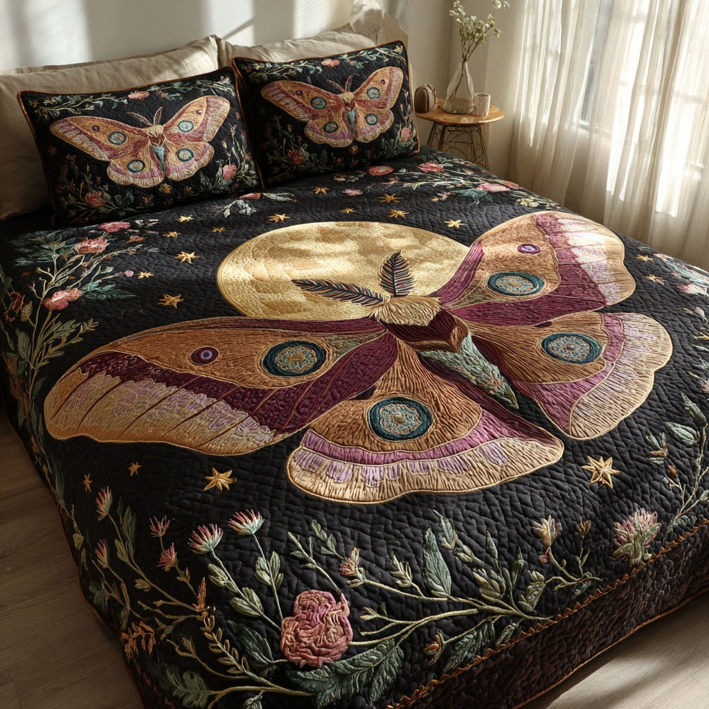 Gold Moon 3-Piece Quilted Bedding Set NCU0VL3748