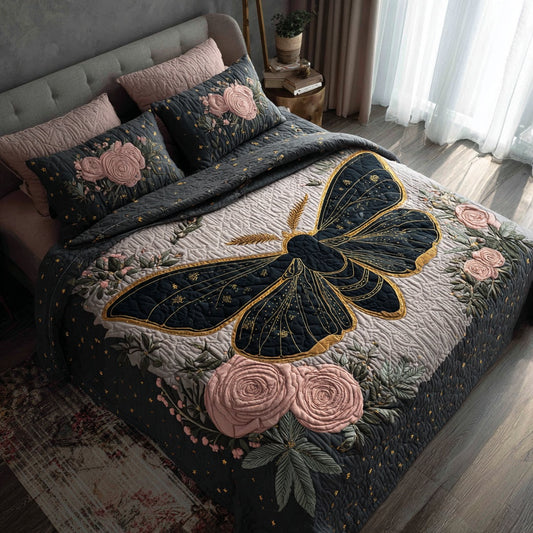 Gold Outline 3-Piece Quilted Bedding Set NCU0VL3756