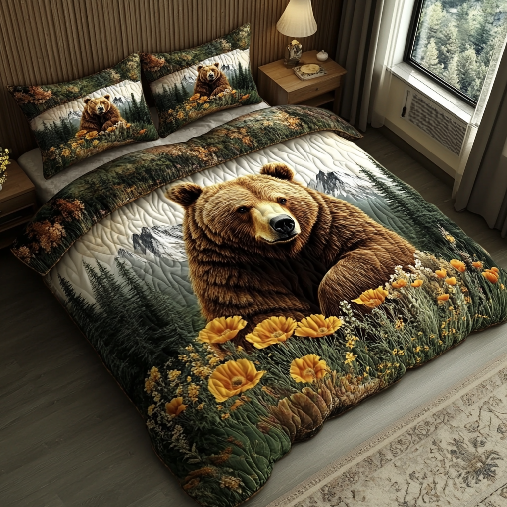 Golden Bear Quilted Bedding Set NCU0DV4932