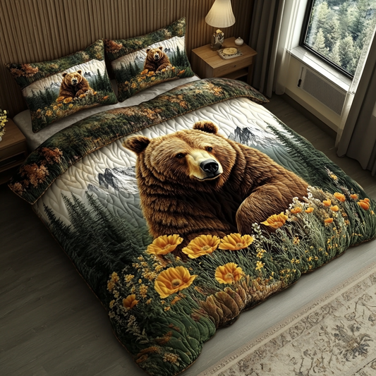 Golden Bear Quilted Bedding Set NCU0DV4932