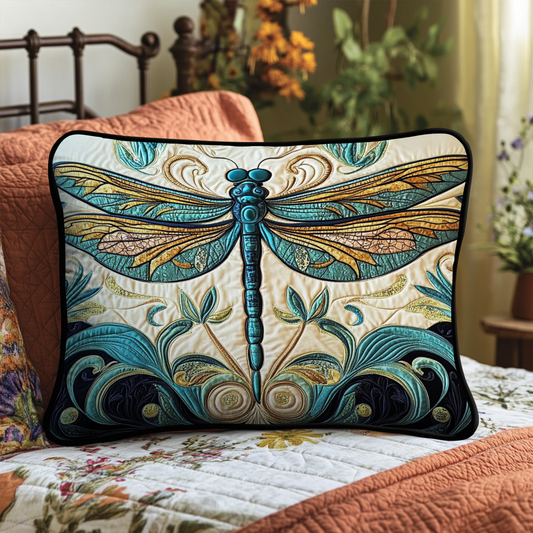 Golden Dragonfly Quilted Bedding Pillow Case NCU0NT3646