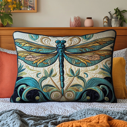 Golden Dragonfly Quilted Bedding Pillow Case NCU0NT3646