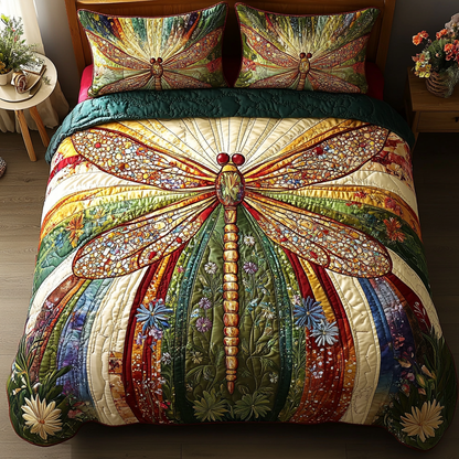 Dragonfly 3-Piece Quilted Bedding Set NCU0VT103