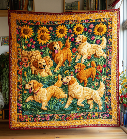 Golden Garden Quilted Blanket NCU0DV503