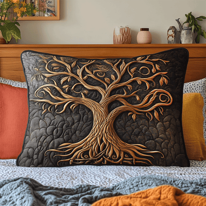 Golden Harmony Quilted Bedding Pillow Case NCU0DV3612