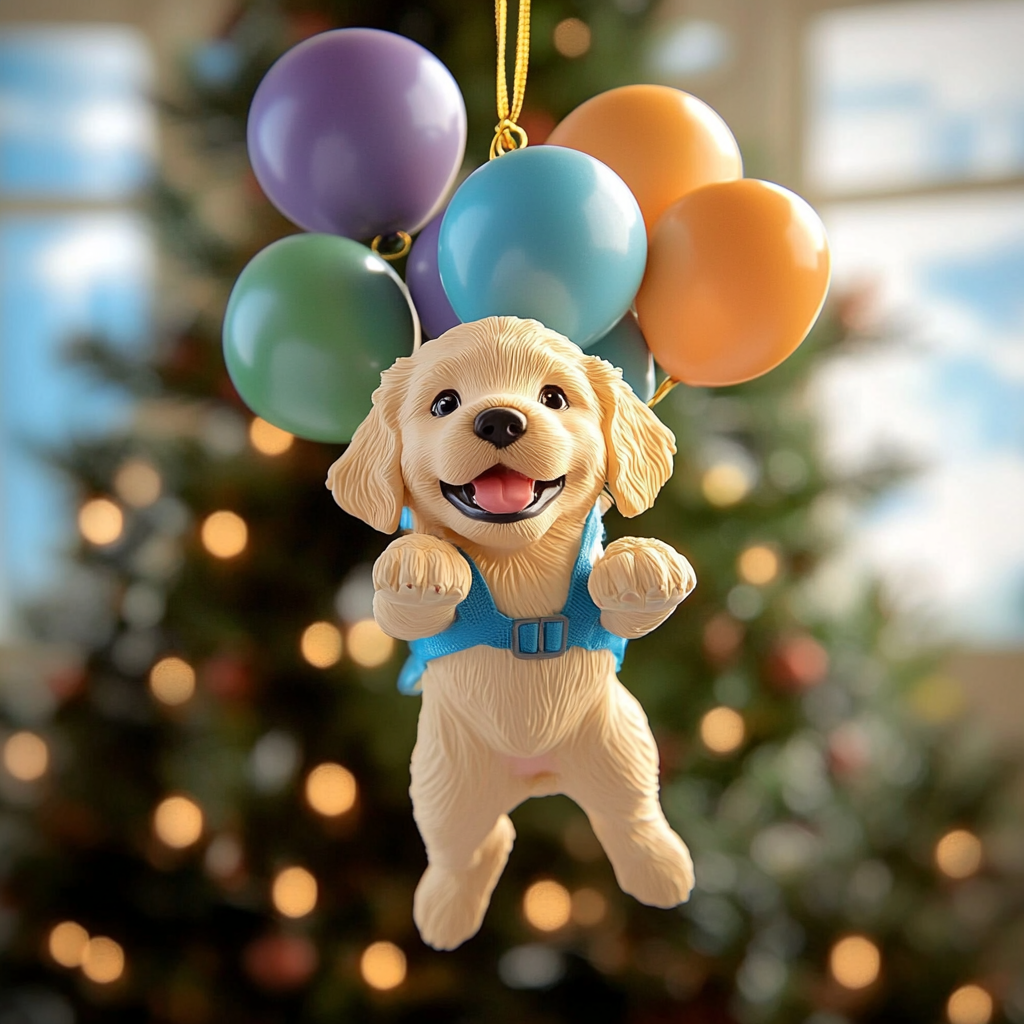 Golden Joy Balloon Mica Ornament NCU0VL807