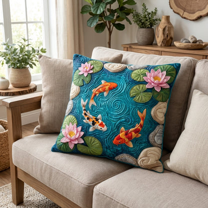 Golden Koi Haven Quilted Pillow Case NCU0TV1719