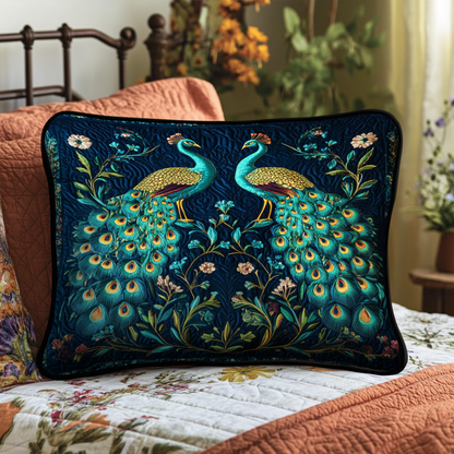 Golden Peacocks Quilted Bedding Pillow Case NCU0NT3981