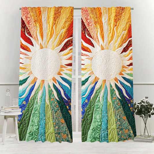 Golden Rays Quilted Curtains NCU0DV2884