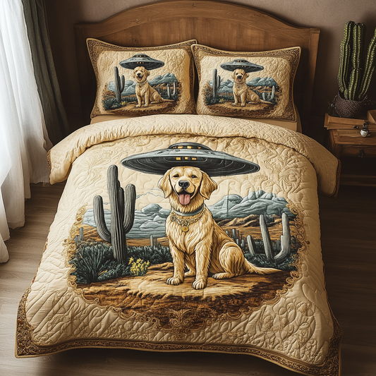 Golden Abduction 3-Piece Quilted Bedding Set NCU0DV5488