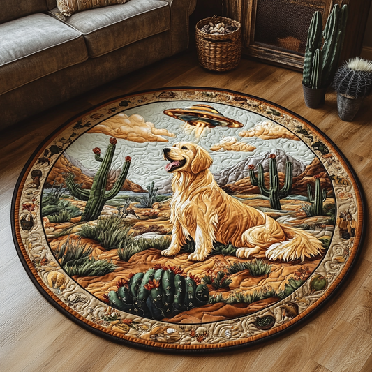 Golden Abduction Quilted Round Mat NCU0DV5520