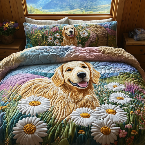 Golden Adventure 3-Piece Quilted Bedding Set NCU0DV5530